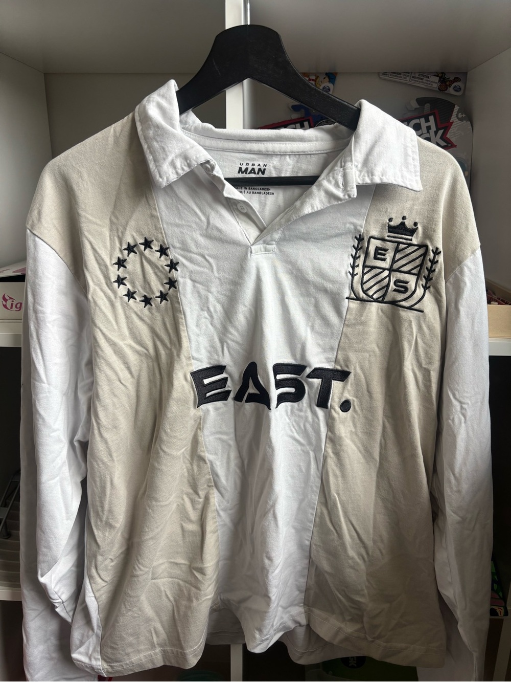Men’s white and cream polo